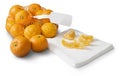 Tangerines, clementines on white