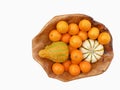 Tangerines and decorative pumpkins Royalty Free Stock Photo