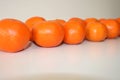 Tangerines on a white background