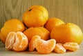 Tangerines on wood