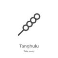 tanghulu icon vector from take away collection. Thin line tanghulu outline icon vector illustration. Outline, thin line tanghulu