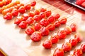 Tanghulu Strawberry candies coated in clear and crispy sugar glaze, Candy strawberry sweet