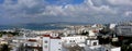 Tangier city beach in Tangier, Morocco. Tangier is a major city in northern Morocco. Tangier located on the North African coast at Royalty Free Stock Photo
