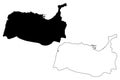 Tangier City Kingdom of Morocco, Tanger-Tetouan-Al Hoceima Region map vector illustration, scribble sketch City of Tangier map