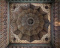 TANGIER, MOROCCO - APRIL 03, 2023 - Ornate wooden ceiling in the Kasbah museum of Tangier