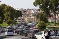 TANGIER, MOROCCO - MAY 27, 2017: Transport traffic in the historical part of Tangier in Northern Morocco