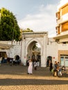 Tangier, Morocco - Sebtember 14, 2010: Ancient gate to Medina of Tangier, Morocco