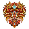 Tangle abstract lion head vector colorful isolated illustration