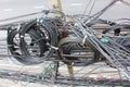 Tangle, Chaos, Messy of electric cable Royalty Free Stock Photo