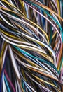 Tangle electrical cable wire, network of data transmission cord Royalty Free Stock Photo