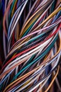 Tangle electrical cable wire, network of data transmission cord Royalty Free Stock Photo
