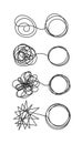 Tangle and untangle set of circles Royalty Free Stock Photo
