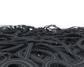 Tangled black roads. doubts about which way to go concept. 3d rendering Royalty Free Stock Photo