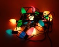 Tangled Christmas lights Royalty Free Stock Photo