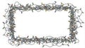 Tangled Christmas Lights Frame on White Background Royalty Free Stock Photo
