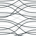 Tangled curvy lines seamless pattern, vector repeat endless background, artistic stripes trendy tiling wallpaper motif. Usable for