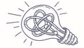 Tangled Electrical Wires with Light Bulb, Problem Solving, Clarity, vector design Generative AI Royalty Free Stock Photo