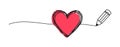 Tangled grungy heart scribble drawn with a pencil concept Royalty Free Stock Photo