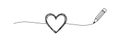 Tangled grungy heart scribble drawn with a pencil concept Royalty Free Stock Photo