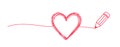 Tangled grungy heart scribble drawn with a pencil concept Royalty Free Stock Photo