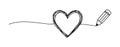 Tangled grungy heart scribble drawn with a pencil concept Royalty Free Stock Photo