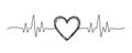 Tangled grungy heart scribble Royalty Free Stock Photo