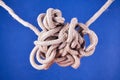 A tangled knot on a rope