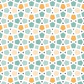 Tangled Lattice background, teal and orange curved lines, seamless vector background