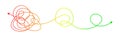 Tangled line turn into straight line as a concept of chaos solving.
