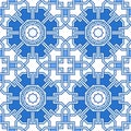 Tangled modern pattern based on traditional oriental arabic patterns. Seamless vector background.