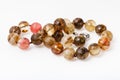 Tangled necklace from translucent agate gemsone Royalty Free Stock Photo
