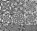 Tangled random curvy lines pattern, geometric element