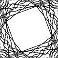 Tangled random curvy lines pattern, geometric element