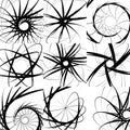 Tangled random curvy lines pattern, geometric element