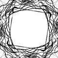 Tangled random curvy lines pattern, geometric element