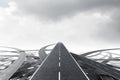 Tangled roads and cloudy sky