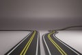 Tangled roads over grey background. Concept of choosing the right way in business and life Royalty Free Stock Photo
