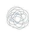 Tangled Scribble Ball: Dark Blue Lines in Chaotic Composition for Conceptual Use Royalty Free Stock Photo