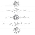 Tangled scribble lines, chaos line seamless borders. Confusion and complicated think. Mess thread ball, difficult messy