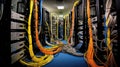 tangled server room cables Royalty Free Stock Photo