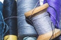 Tangled threads for sewing. coils of thread Royalty Free Stock Photo