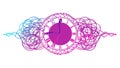 Tangled Time: Abstract Clock with Chaotic Line Art, vector design Generative AI Royalty Free Stock Photo