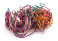 Tangled wire isolated on white Royalty Free Stock Photo