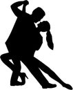 Tango couple silhouette Royalty Free Stock Photo