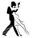 Tango Dance : Design of young couple dancing tango.