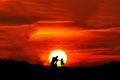 Tango dance over sunset
