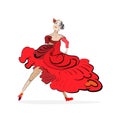 Tango dancer in red dress