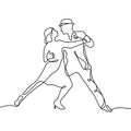 Tango continuous line vector illustration