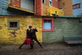 Tango dancers on the street Royalty Free Stock Photo