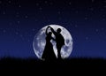 Tango in front of the moon